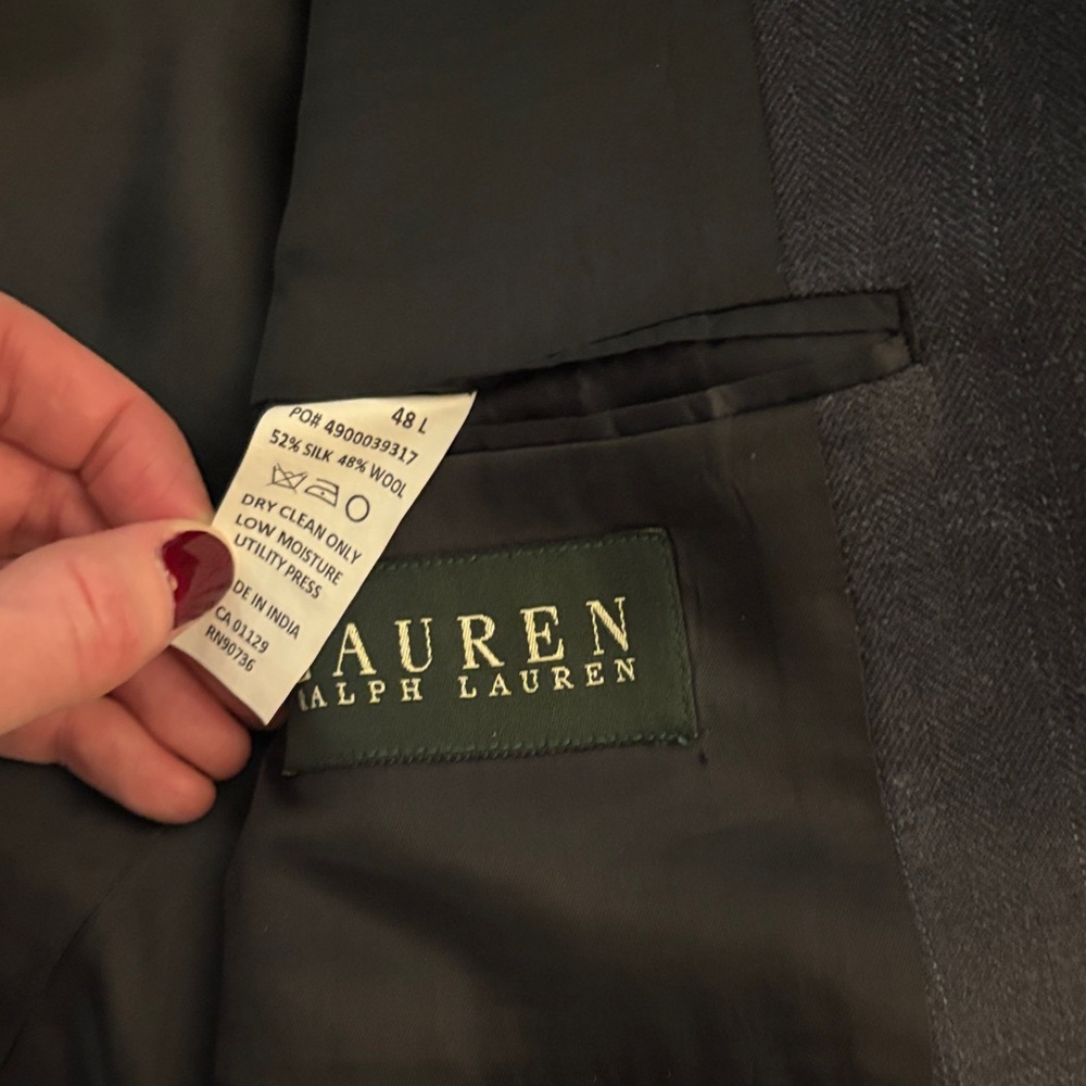 Ralph Lauren Men's Navy Black Plaid Blazer 48L